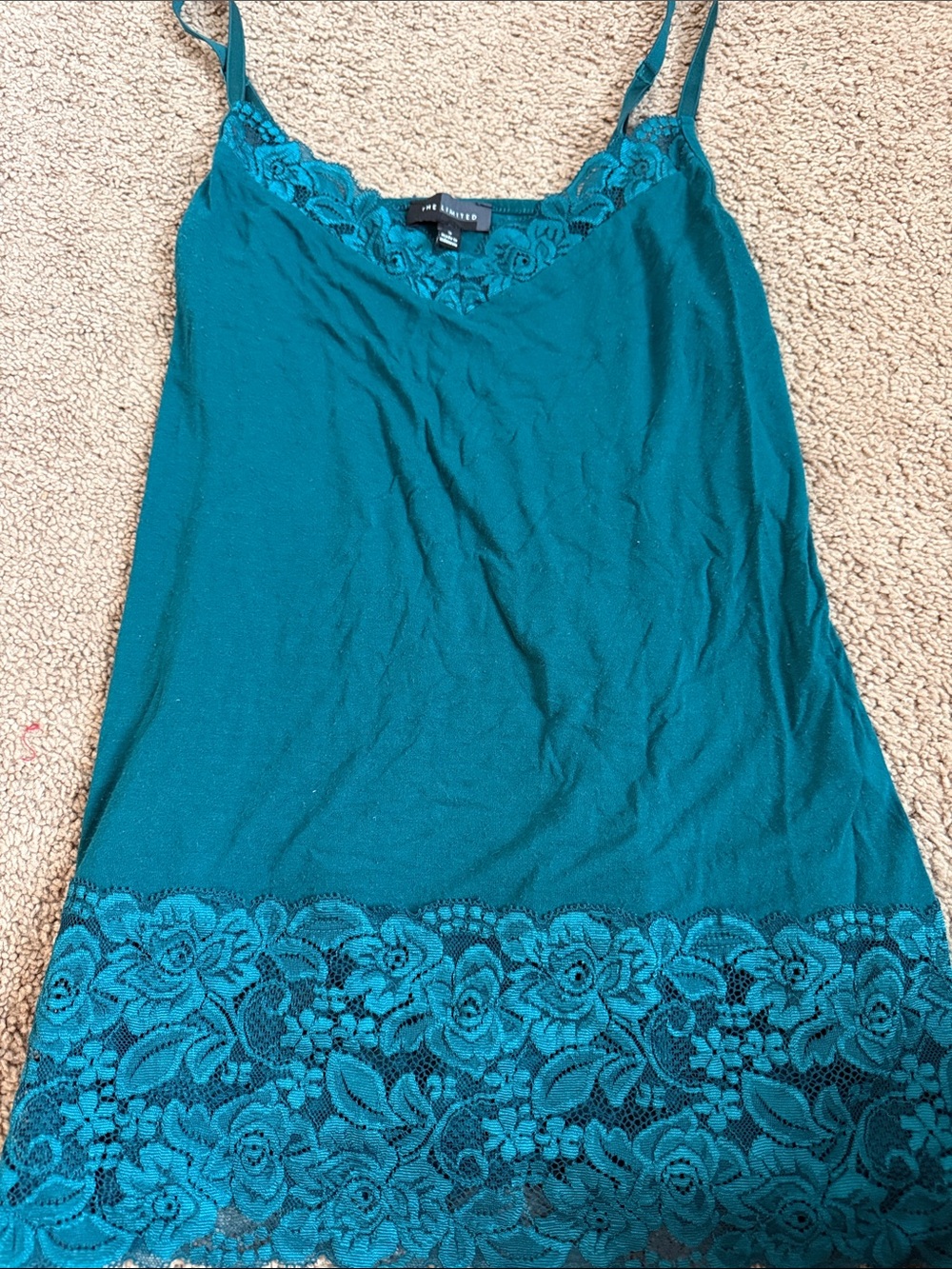 The Limited Teal Lace-Trim Camisole